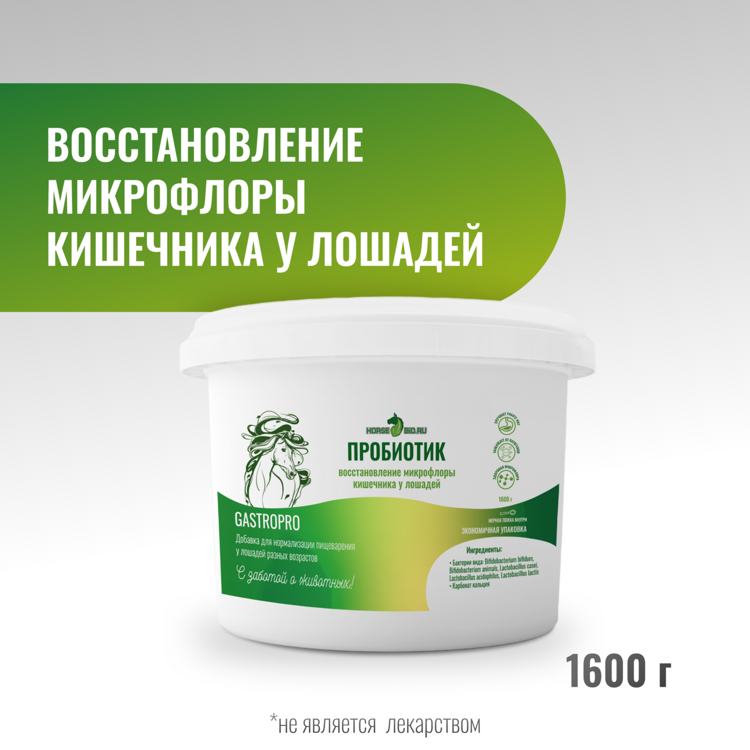 Подкормка ПРОБИОТИК GastroPro для лошадей, 1600 г